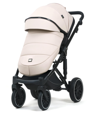 Carucior 3 in 1, 0-36 luni, Colectia Fizio-Lux, Piese distincte, Reversibil, Cu Suspensii, Husa de ploaie si insecte, Manusi de protectie, Eco-piele, Alb unt [2]