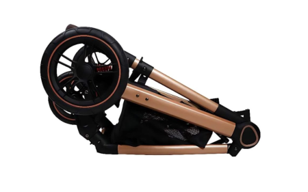 Carucior 3 in 1, Cu landou Reversibil, copertina extensibila, geanta pentru scutece, Belecoo, Cu scoica auto [5]