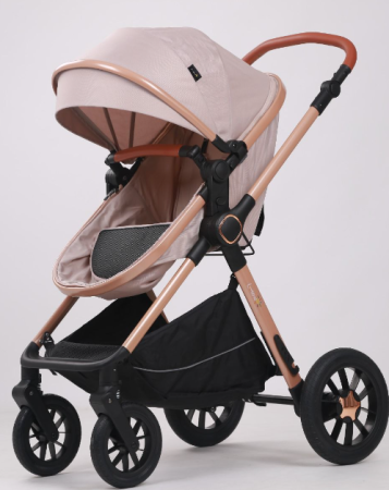 Carucior, 3 in 1, cu suspensii duble si landou reversibil, Element sustinere dublu, L-Sun, Bej [2]