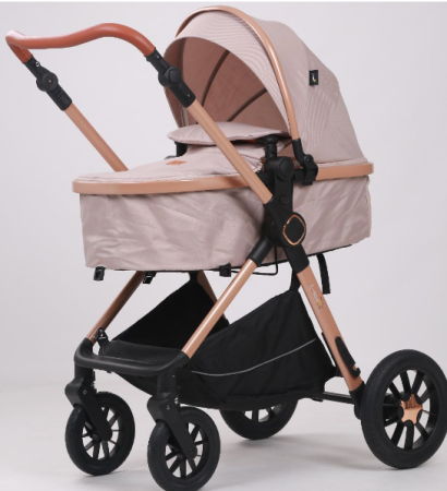 Carucior, 3 in 1, cu suspensii duble si landou reversibil, Element sustinere dublu, L-Sun, Bej [1]