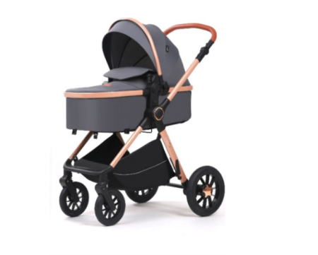 Carucior, 3 in 1, cu suspensii duble si landou reversibil, Element sustinere dublu, L-Sun, Gri [2]