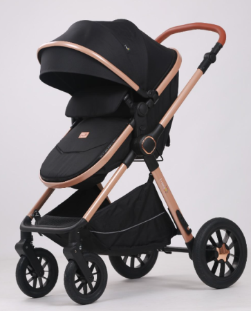 Carucior, 3 in 1, cu suspensii duble si landou reversibil, Element sustinere dublu, L-Sun, Negru [4]