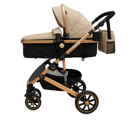 Carucior 3 in 1, dubla suspensie, matlasat, 0-3 ani, Bej [1]
