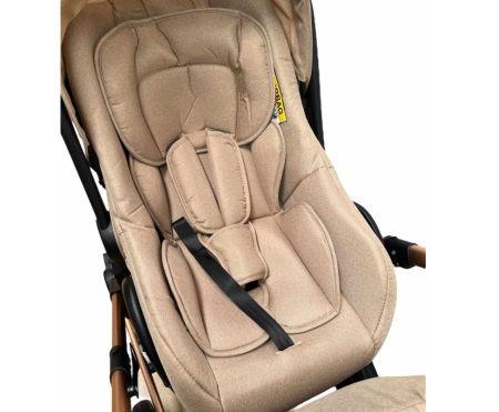 Carucior 3 in 1, dubla suspensie, matlasat, 0-3 ani, Bej [4]