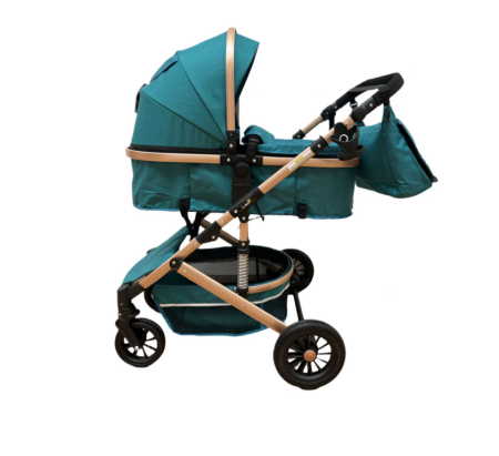 Carucior 3 in 1, Geanta de scutece, Suspensie dinamica, Turcoise [5]