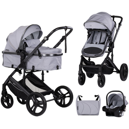 Pentru bebe - Carucior Chipolino Amore 3 in 1 platinum