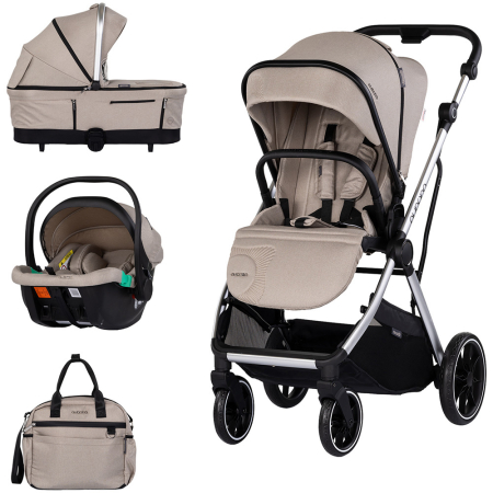Carucioare - Carucior Chipolino Aurora 3 in 1 latte