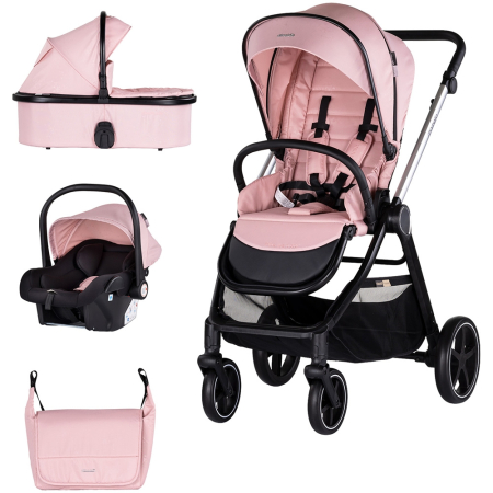 Carucioare - Carucior Chipolino Marbella 3 in 1 pink marshmallow
