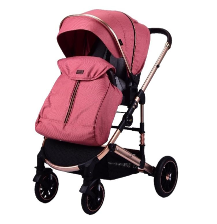 Carucior copii, 0-3 ani, Cu suspensii, Landou reversibil, Pozitie de somn, Red [3]