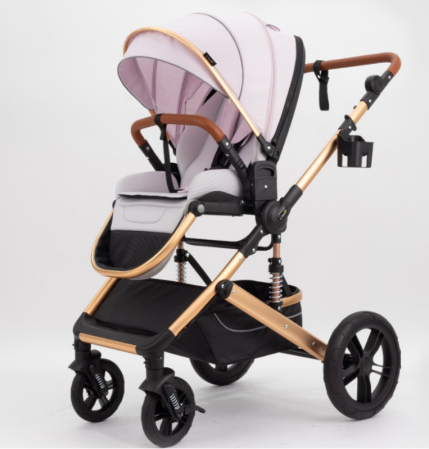 Carucior copii, 0-36 luni, Cu suspensii, Maner reversibil, Orginal L-Sun, Husa picioare detasabila, Pink [1]