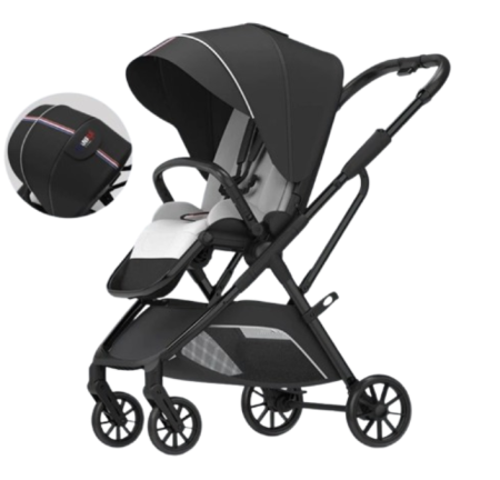 Pentru bebe - Carucior copii, 0-36 luni, sarcina maxima 22 kg, Landou reversibil, Colectie Lux, Negru