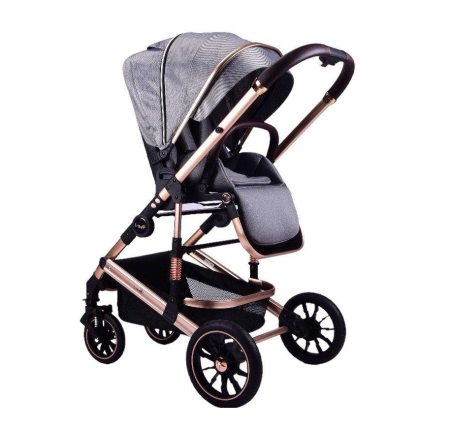 Carucior copii, 0-3 ani, Cu suspensii, Landou reversibil, Pozitie de somn, Gri [2]