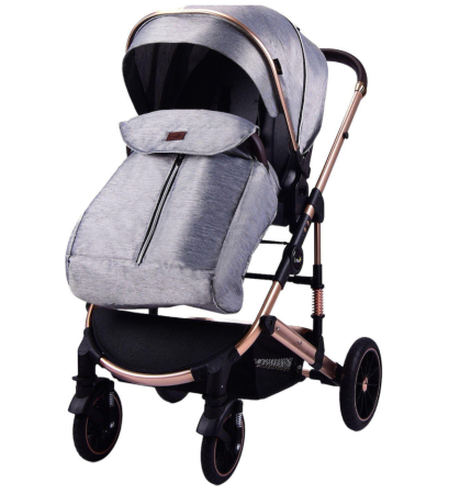 Carucior copii, 0-3 ani, Cu suspensii, Landou reversibil, Pozitie de somn, Gri [1]