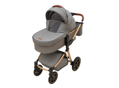 Carucior copii, 3 in 1 ,Cu 3 piese distincte, suspensie pe roata, reversibil, Gri [1]