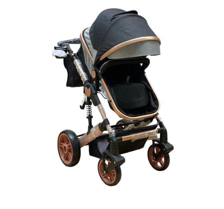 Carucior copii, 3 in 1, Ultrapliabil si cu landou reversibil, Element sustinere dubla, maner reglabil, negru [3]