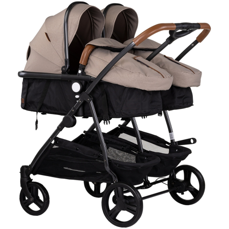 Carucioare - Carucior gemeni Chipolino Duo Smart 2 in 1 tiramisu