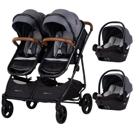 Carucioare - Carucior gemeni Chipolino Duo Smart 3 in 1 cloud