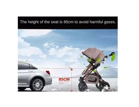 Carucior multifunctional 3 in 1, Dubla suspensie, Modul scoica inclus, Maner reversibil si telescopic, Parasolar cu piele, Saltea de infasat, Mov [7]