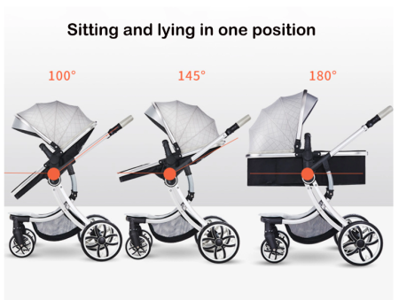 Carucior multifunctional 3 in 1, Forma anatomica, Suspensie dubla si Geanta scutece,  Portocaliu [4]