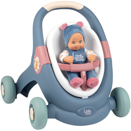bubu-still.ro - Carucior pentru papusi Smoby Baby Walker 3 in 1 cu papusa