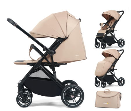 Carucior sport, Cu pozitie de somn, Pliere troler, Tehnologia One-Hand Folding, Beige [4]