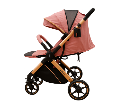 Carucior Sport Pentru Copii, Maner reversibil, Copertina extensibila, Cu suspensii, Recomandat transport par avion, Roz [1]