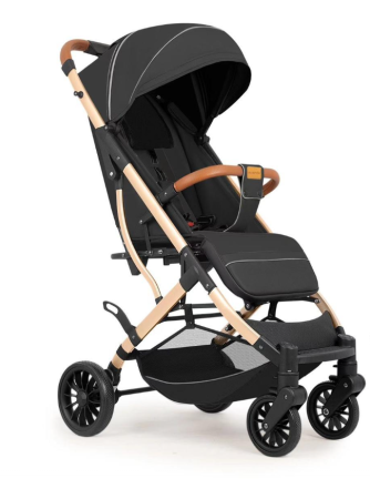 Carucior sport, tip troler, Cu husa de iarna, Geanta pentru scutece, Roti cauciuc, Strangere ultracompacta, Negru [2]