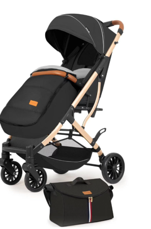 Carucior sport, tip troler, Cu husa de iarna, Geanta pentru scutece, Roti cauciuc, Strangere ultracompacta, Negru [1]