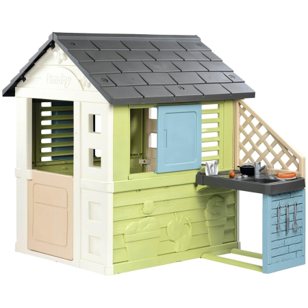 Birou copii - Casuta pentru copii Smoby Life Pretty cu bucatarie