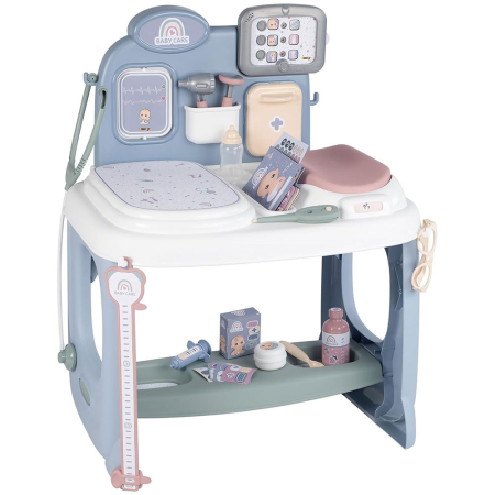 bubu-still.ro - Centru de ingrijire pentru papusi Smoby Baby Care Center albastru cu accesorii