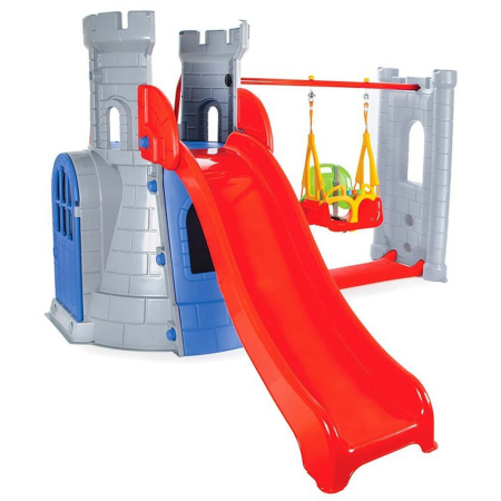 Noutati - Centru de joaca Pilsan Castle Slide and Swing Set grey