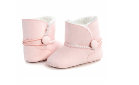 Cizmulite fetita, Strangere cu elastic si nasturel, Roz [1]