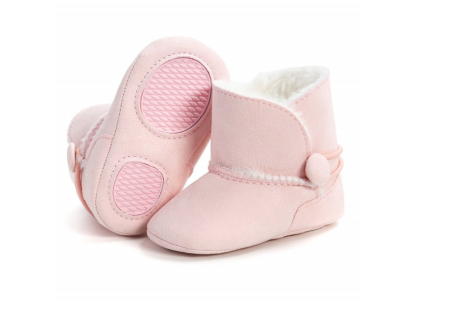 Cizmulite fetita, Strangere cu elastic si nasturel, Roz [2]