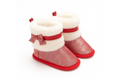 Incaltaminte pt primii pasi - Cizmulite pentru bebelusi, rosu sidefat