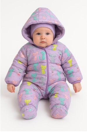Combinezon bebe, imblanit, model Miau, Mov [1]