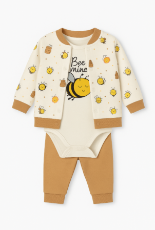 Costumase - Costumas 3 piese, cu body, albinuta harnica