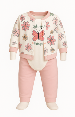 Costumase - Costumas 3 piese, cu body, Fluturas