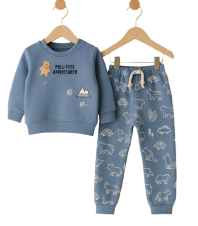 Haine bebe baietei - Costumas copii, trening, Ursulet, Blue