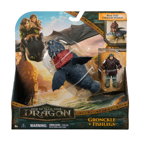 Figurine - CUM SA ITI DRESEZI DRAGONUL SET DRAGON GRONCKLE SI FIGURINA VIKING FISHLEGS