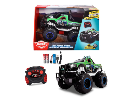 Jucarii - DICKIE TOYS MASINA CU TELECOMANDA FORD F150 RTR JUNGLE WRESTLER 30CM