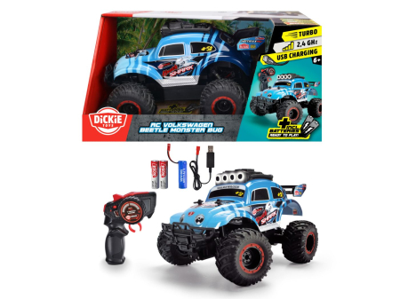 Jucarii - DICKIE TOYS MASINA CU TELECOMANDA VOLKSWAGEN BEETLE MONSTER BUG 23CM