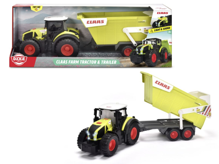 Jucarii - DICKIE TOYS TRACTOR CLAAS SI REMORCA CU LUMINI SI SUNETE 64CM