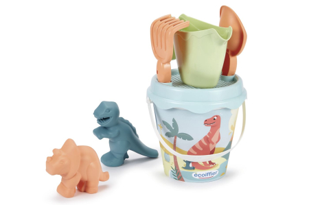 Corturi si jucarii de exterior - ECOIFFIER  SET GALEATA DINO CU 2 FORME DE NISIP 17CM