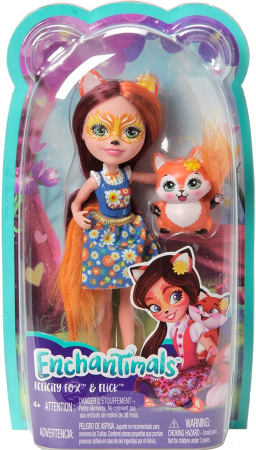 Papusi, plusuri, zane si figurine - ENCHANTIMALS PAPUSI CU ANIMALUTE FELICITY FOX SI FLICK