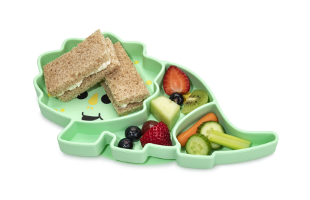 FARFURIE COMPARTIMENTATA DIN SILICON CU VENTUZA, MELII, DINOZAUR [3]