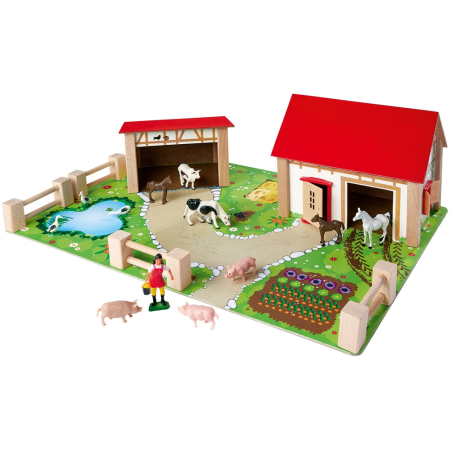 bubu-still.ro - Ferma din lemn Eichhorn 51x36x17 cm cu 20 accesorii
