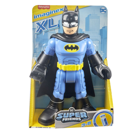 Figurine - FISHER PRICE IMAGINEXT DC SUPER FRIENDS FIGURINA BATMAN XL CU COSTUM ALBASTRU