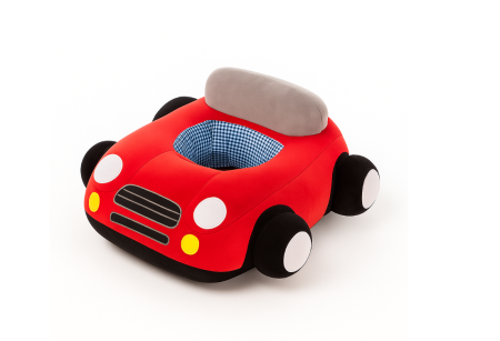 Fotolii copii - Fotoliu bebe, Masinuta, Rosu si Negru, Dimensiune 60 x 70 x 25 cm