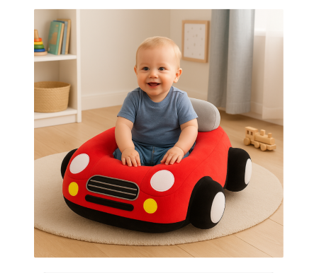 Fotoliu bebe, Masinuta, Rosu si Negru, Dimensiune 60 x 70 x 25 cm [1]