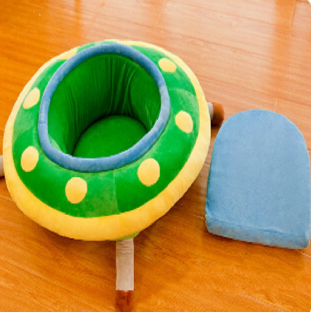 Fotoliu din plus, model centru de joaca, cu spatar detasabil, verde [6]